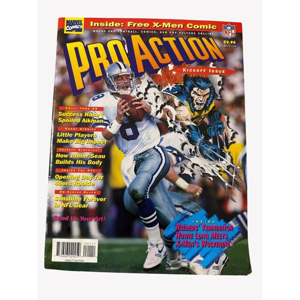 Vintage‎ 1994 Pro Action #1 NFL Marvel Comics X-Men Fleer Ultra Trading Cards